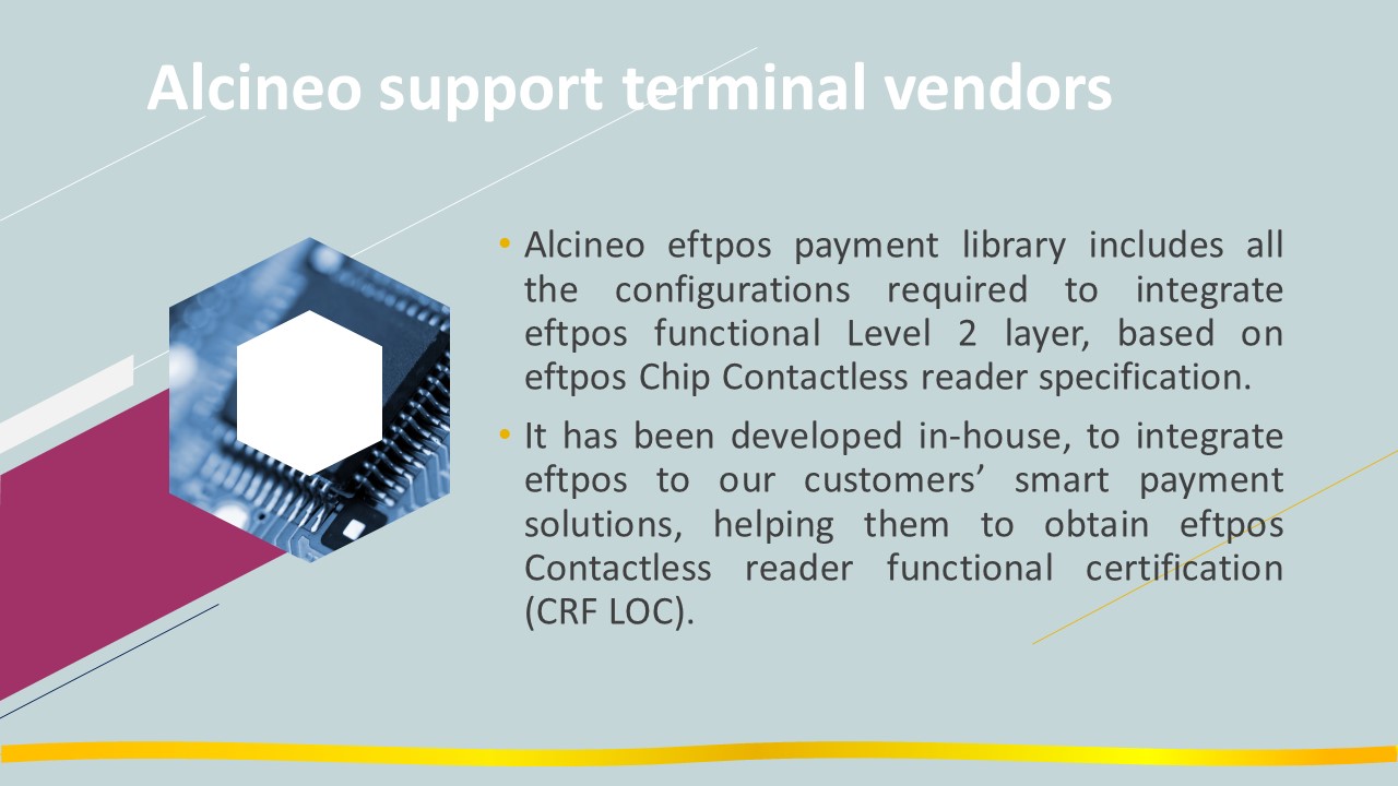 Alcineo support terminal vendors